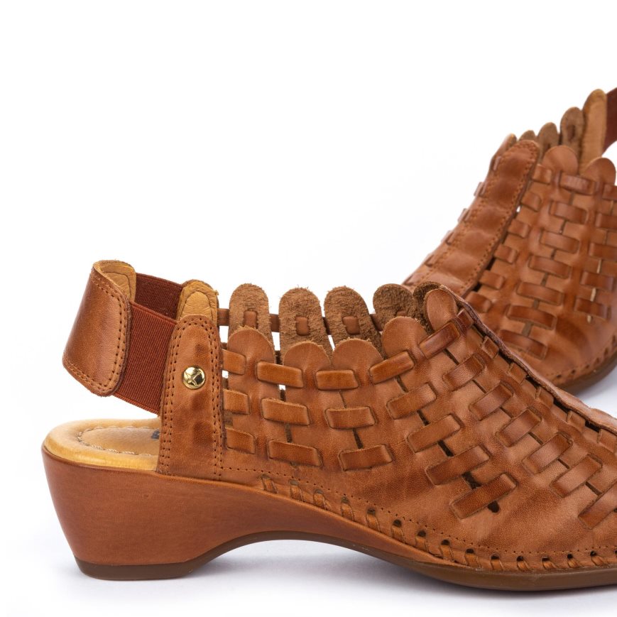 Women's Pikolinos ROMANA Heels Sandals Brown | NZ QA8579Q